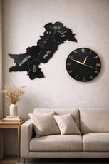 Elegant Pakistan Map Wall Art with Modern Clock