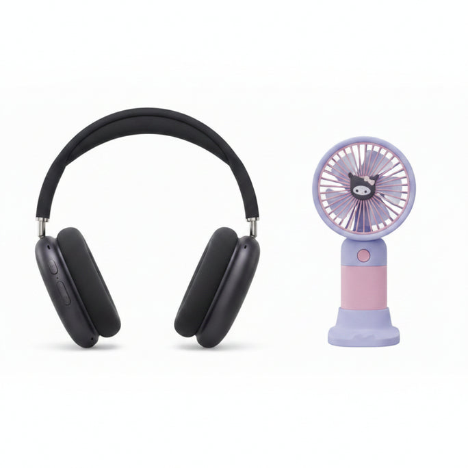 Mini Handheld Fan + M9 Wireless Gaming Headphones Combo Deal | Portable Rechargeable Fan & Bluetooth Gaming Headset