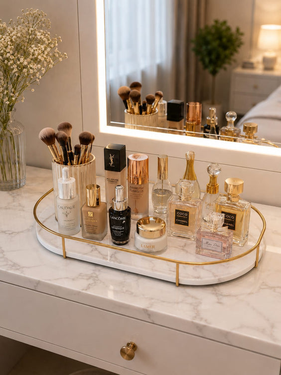 Decent Rectangle Tray Makeup Organizer – Multi-Functional Storage