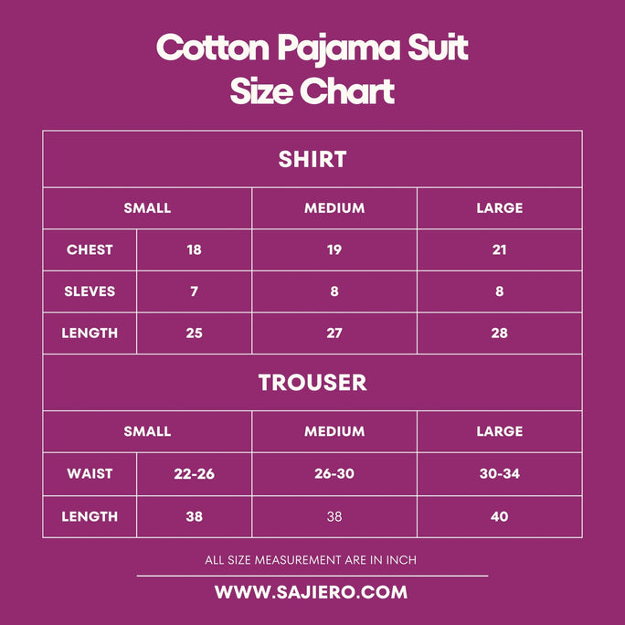 Sajiero Cotton Pajama Suit - Pure Comfort