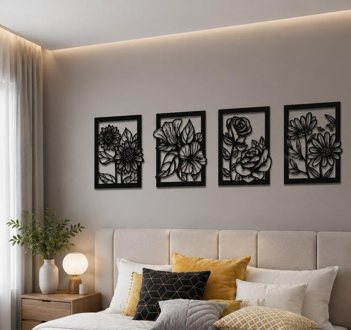 Premium Flower Wall Art Set