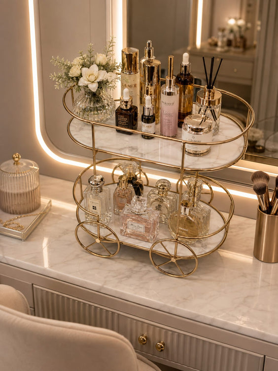 2-Tier Trolly Makeup Organizer – Multi-Functional Storage