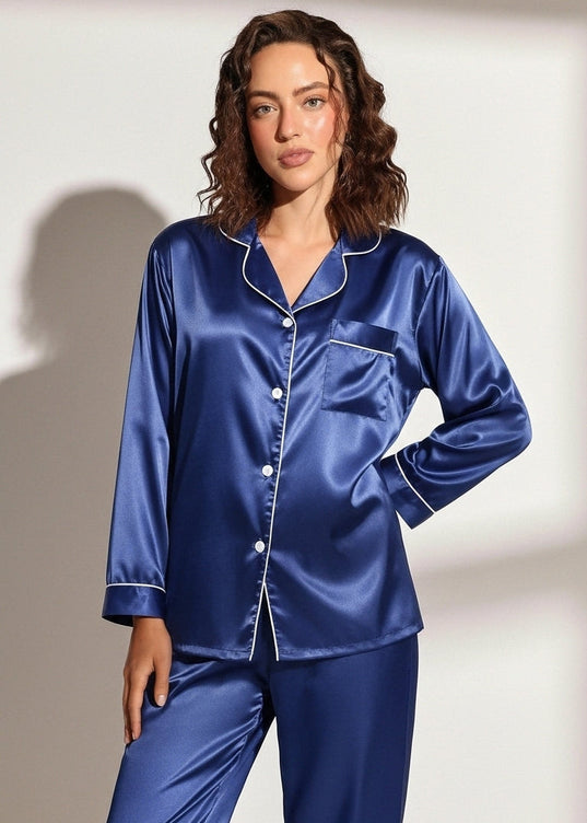 Sajiero Milky 100% Silk Imported Pajama Suit