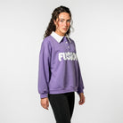Sajiero Fleece Polo Style Sweatshirt - FUSION - Purple