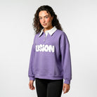 Sajiero Fleece Polo Style Sweatshirt - FUSION - Purple