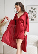 Sajiero Gown Set - Sera Silk - Maroon
