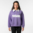 Sajiero Fleece Polo Style Sweatshirt - FUSION - Purple