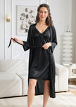 Sajiero Gown Set - Sera Silk - Black