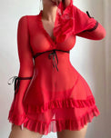 Sajiero Babydoll Lingerie - Lunaira - Red