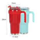 New 40 OZ Tumbler with Handle and Nozzle Straw Lid, Insulated Reusable Stainless Steel Travel Mug Keeps Drinks Cold up to 34 Hours