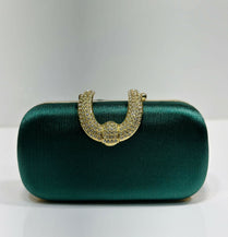 Luxury Textured Hard Case Clutch Bag for Women - Crystal Embellished Top Handle Evening Purse