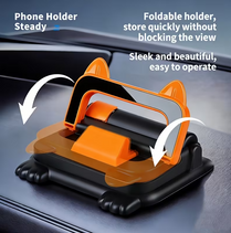2-In-1 Multifunctional Car Mobile Phone Holder, Parking Number Plate And Phone Holder, Foldable Bracket, Car Interior Accessories Car Gadgets
