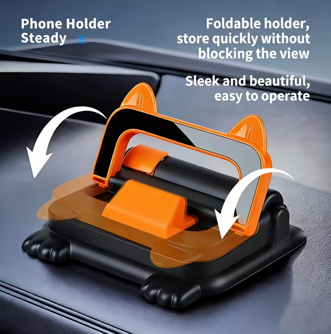 2-In-1 Multifunctional Car Mobile Phone Holder, Parking Number Plate And Phone Holder, Foldable Bracket, Car Interior Accessories Car Gadgets