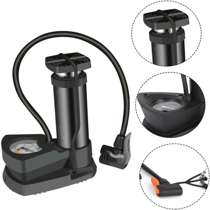 Gauge PUMP Original Portable Mini Foot Air Pump with Pressure Gauge