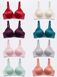 Bra for Women & Girls | Ladies Soft Textured Velvet Padded Wireless Bra | Floral Lace Full Coverage Comfortable Everyday Fancy Bra | Wide Strap Women's Innerwear Undergarments