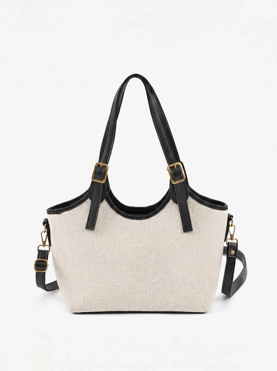 WestStyle - Bucket Canvas Tote Bag for Women in Black