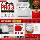 RED EARBUD PRO 3 WITH FREE SLICON CASE HIGH QUALITY