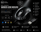 Dell Original Wired USB RGB Optical Mouse High Precision 1000 DP