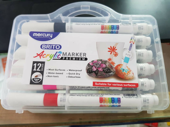 Mercury BRITO Premium Acrylic Markers (12-Pack)
