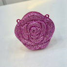 Elegant Rose Flower Rhinestone Crystal Clutch Bag for Women - Premium Hard Case Evening Crossbody Purse