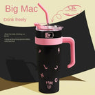 40 oz Tumbler with Handle and Straw Lid, Insulated Reusable Stainless Steel Travel Mug Keeps Drinks Cold up to 24 Hours