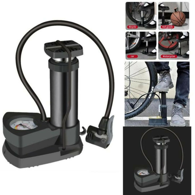 Gauge PUMP Original Portable Mini Foot Air Pump with Pressure Gauge