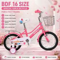 16 SIZE GIRL Cycle Drak Pink FOR 4 To 8 year girls special model with Basket