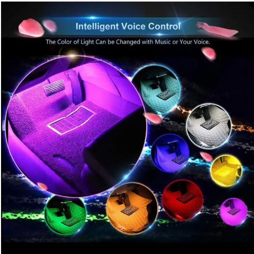 Mobile App Control Bike and Car Interior Ambient Atmosphere Light RGB Foot Light Backlight DC 12V LED Decorative Lamp