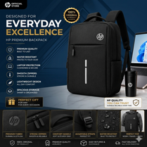 HP Original Premium Laptop Backpack | Water Resistant Shockproof Anti-Theft Business Travel Laptop Bag with USB Charging Port | Fits 14