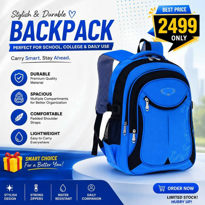 STYLISH BLUE BACKPACK