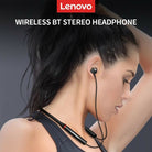 Lenovo HE05X Bluetooth 5.0 Earphones Wireless Neckband Headset, Magnetic, Waterproof IPX5, HiFi Sound, 8H Playtime, Sports Earbuds with Mic (Black) - Global Version