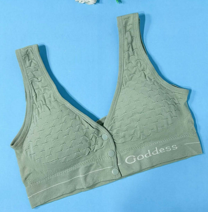 Bra for Women & Girls | Ladies Front Button Seamless Sports Bra | Soft Padded Wireless Bralette | Stretchable Comfortable Everyday Bra | Women's Innerwear