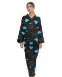 Sajiero Linen Pajama Suit with Scrunchie - Royal Dusk