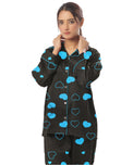 Sajiero Linen Pajama Suit with Scrunchie - Royal Dusk