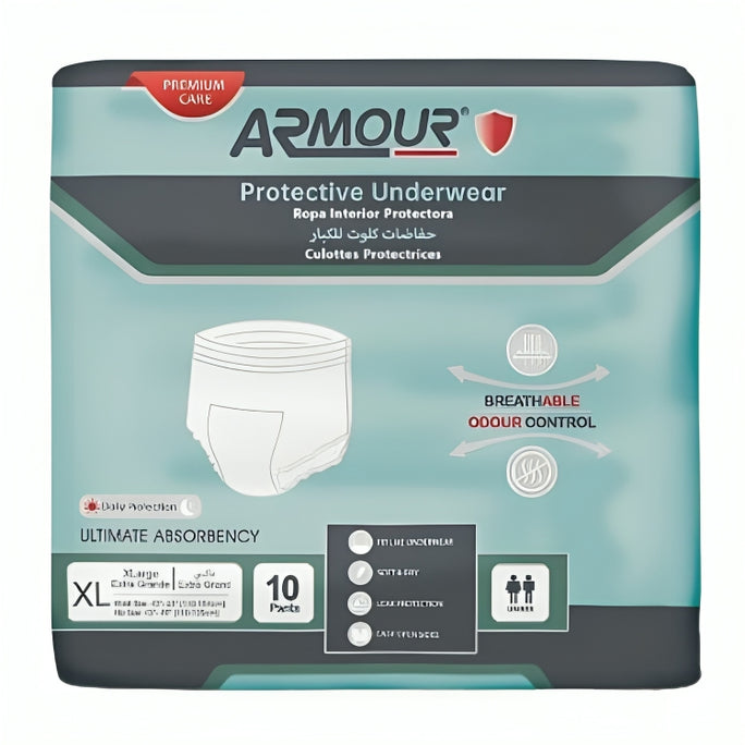 Armour Protective Underwear Pull-Up Adult Pants Extra Large 10 Pcs