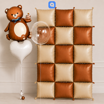 Teddy Bear Foil Balloon & Foil Balloon Wall Decoration Set