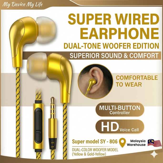 ORIGINAL Super Wired Earphones you – Experience Superior Sound & Comfortable music aur calling experience ko behtar banayen