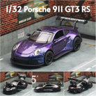1 32 Porsche 911 GT3 RS Diecast Metal Pull Back Car 4 Openable Doors with Sound and Light Perfect Toy and Gift for Kids