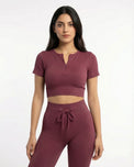 Sajiero Activewear Set - Zen Fit - Burgundy