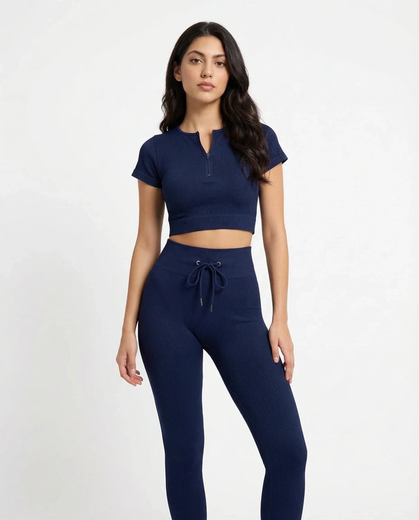 Sajiero Activewear Set - Zen Fit - Navy Blue