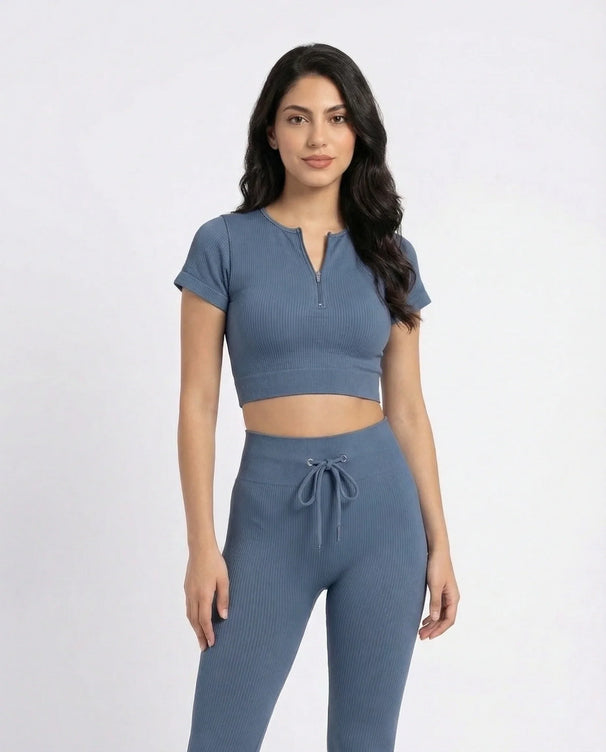 Sajiero Activewear Set - Zen Fit - Sky Blue