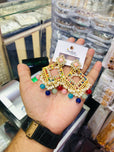 Pair of Elegant Geometric Kundan Square Drop Earrings