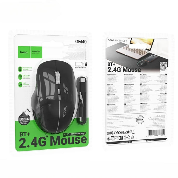 HOCO GM40 Dixon Dual-Mode Wireless RGB Gaming & Office Mouse