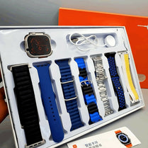 Ultra 3 Smartwatch 7-in-1 Set: Durable Stainless Steel Design, HD Display, Fitness Tracking & 7 Interchangeable Belts and chain walie