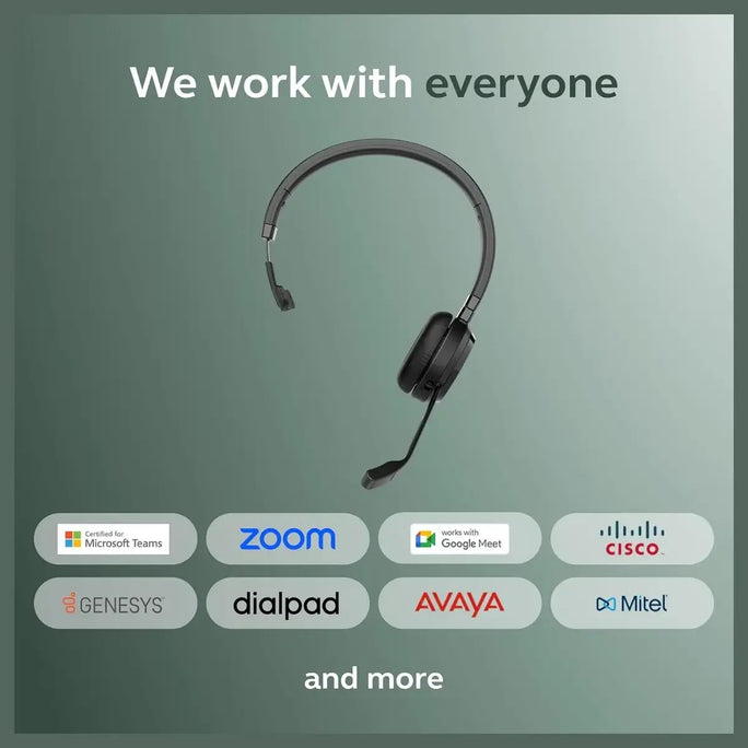 Jabra Evolve 65 TE Stereo Wireless Single-Ear Headphones