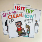 10-Piece Classroom Rules Educational Posters (A4)