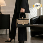 Chic Rhinestone Flap Medium Frame Handbag for Women & Girls - PU Leather Shoulder Bag with Top Clasp