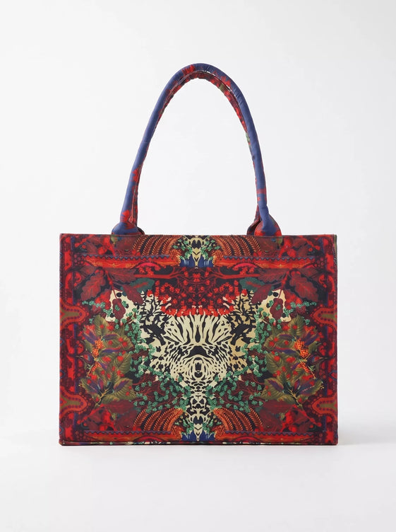 WestStyle - Tiger Print Canvas Tote Bag for University Girls & Office Working Women