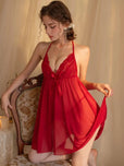 Sajiero Babydoll Lingerie - Amelra - Maroon
