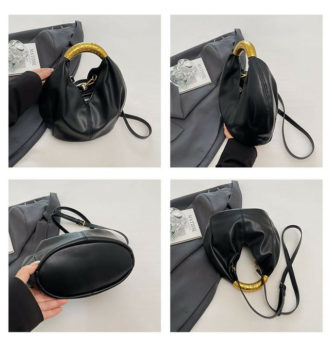 Stylish Bucket Leather Crossbody Bag for Women